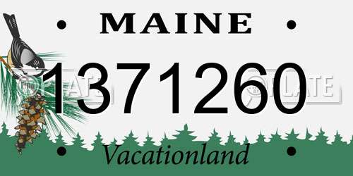 1371260 Maine License Plate