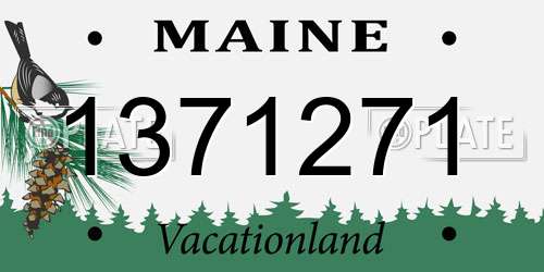 1371271 Maine License Plate
