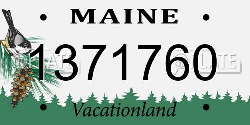 1371760 Maine License Plate