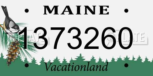 1373260 Maine License Plate