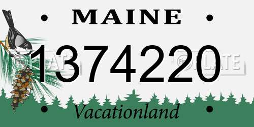 1374220 Maine License Plate