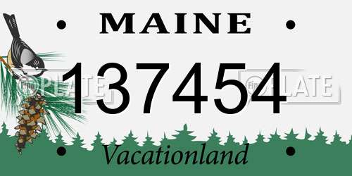137454 Maine License Plate