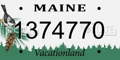 1374770 Maine License Plate