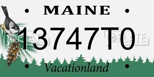 13747T0 Maine License Plate
