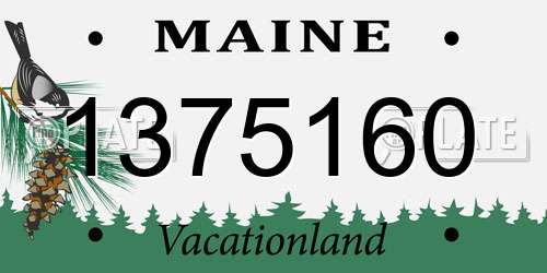 1375160 Maine License Plate