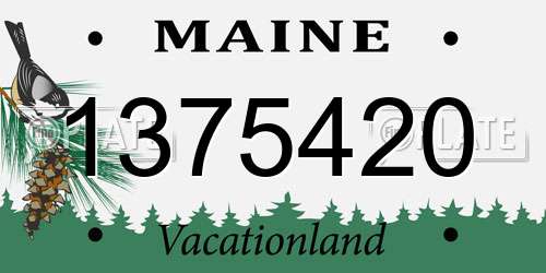 1375420 Maine License Plate