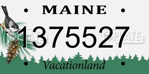 1375527 Maine License Plate