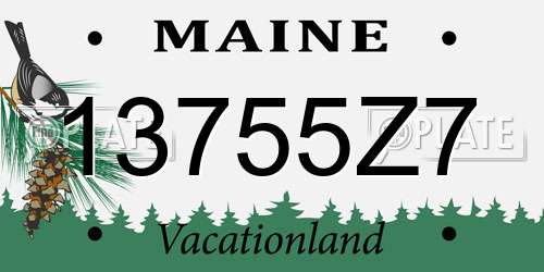 13755Z7 Maine License Plate