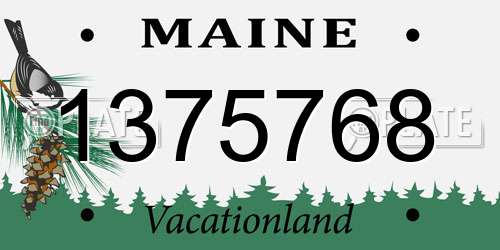 1375768 Maine License Plate