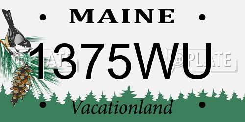 1375WU Maine License Plate