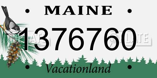 1376760 Maine License Plate