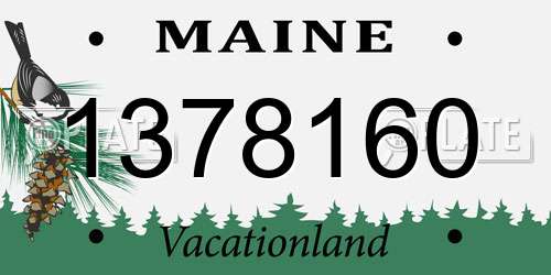 1378160 Maine License Plate