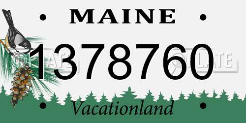 1378760 Maine License Plate