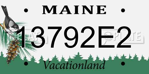 13792E2 Maine License Plate
