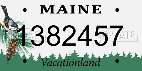 1382457 Maine License Plate