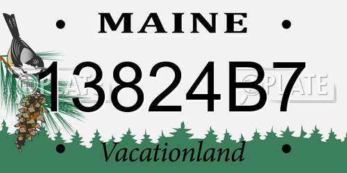 13824B7 Maine License Plate