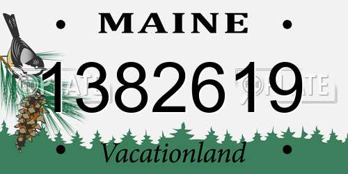 1382619 Maine License Plate