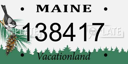 138417 Maine License Plate