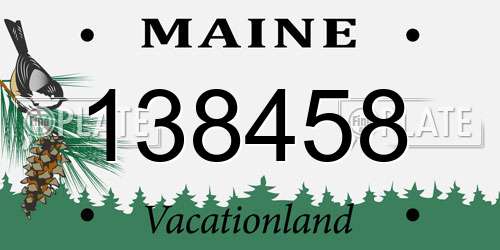 138458 Maine License Plate