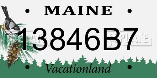 13846B7 Maine License Plate