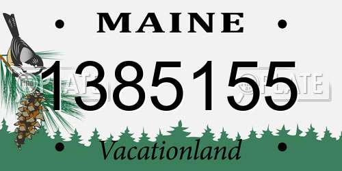 1385155 Maine License Plate