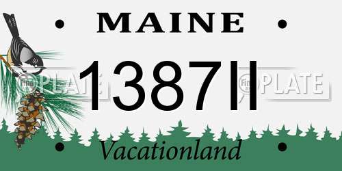 1387II Maine License Plate