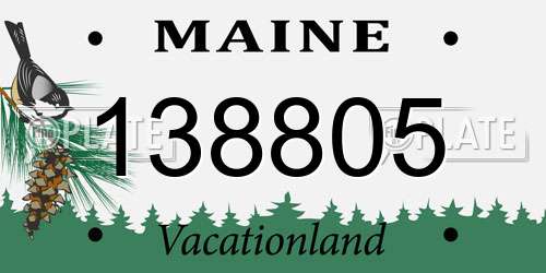 138805 Maine License Plate