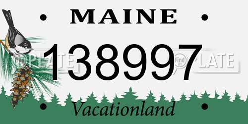 138997 Maine License Plate