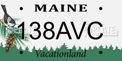 138AVC Maine License Plate