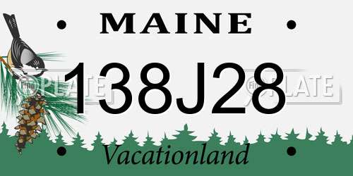 138J28 Maine License Plate