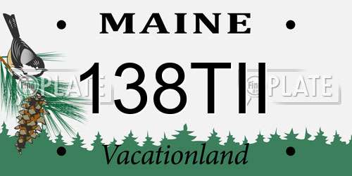 138TII Maine License Plate