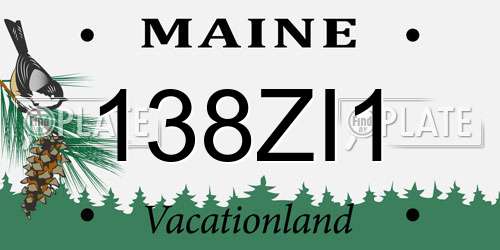 138ZI1 Maine License Plate