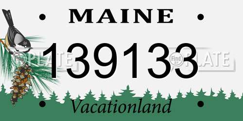 139133 Maine License Plate