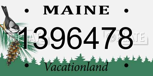 1396478 Maine License Plate