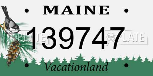139747 Maine License Plate