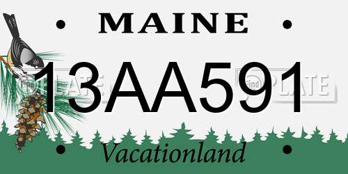 13AA591 Maine License Plate