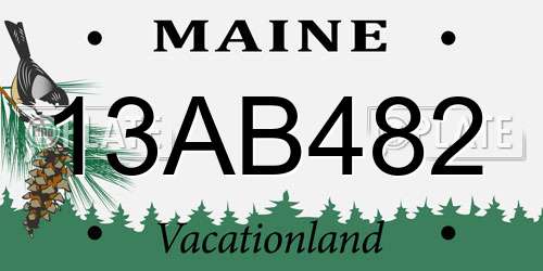 13AB482 Maine License Plate