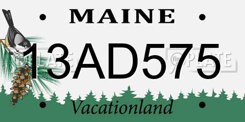 13AD575 Maine License Plate
