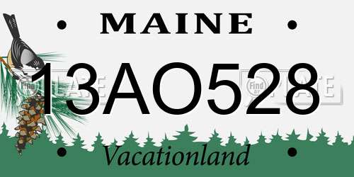 13AO528 Maine License Plate