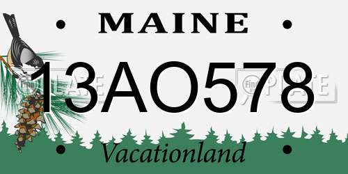 13AO578 Maine License Plate
