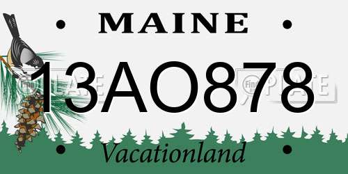 13AO878 Maine License Plate