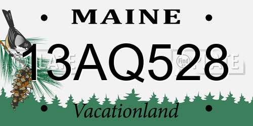 13AQ528 Maine License Plate