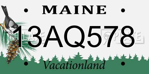13AQ578 Maine License Plate