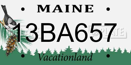 13BA657 Maine License Plate