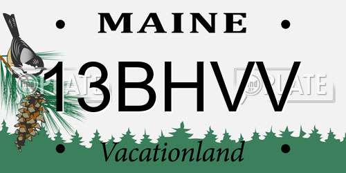 13BHVV Maine License Plate