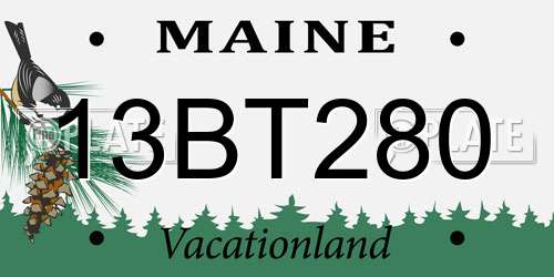 13BT280 Maine License Plate