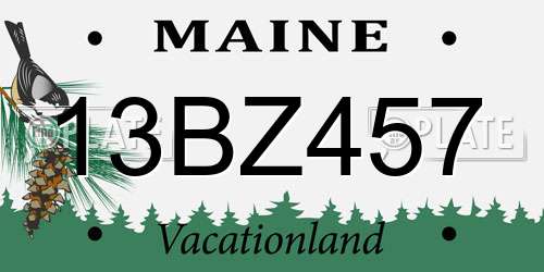 13BZ457 Maine License Plate