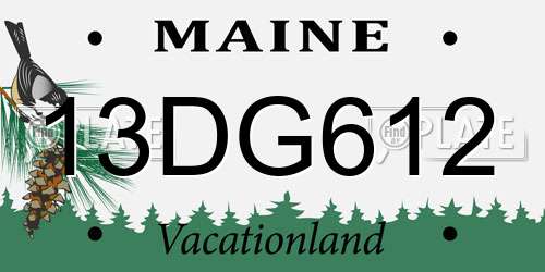 13DG612 Maine License Plate