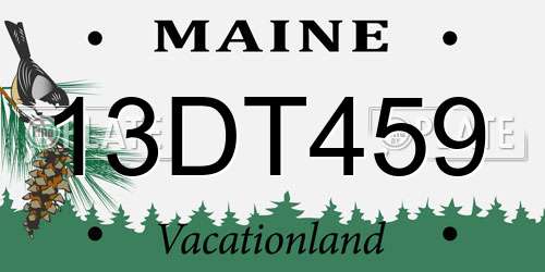 13DT459 Maine License Plate