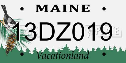 13DZ019 Maine License Plate